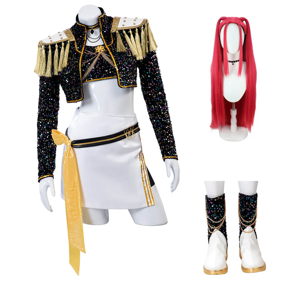 Mira Golden Kpop Demon Hunters Cosplay Black Dance Outfit Halloween Co mira-golden-kpop-demon-hunters-cosplay-black-dance-outfit-halloween-co