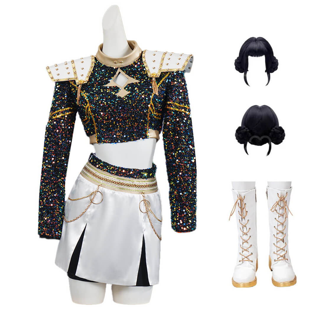 Zoey Golden Kpop Demon Hunters Cosplay Kpop Zoey Black Dance Outfit Ha ...