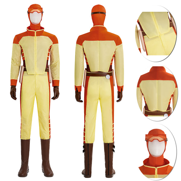 Foyacos Rex Splode Costume Invincible Season 3 Cosplay Men Superhero Yellow Suit
