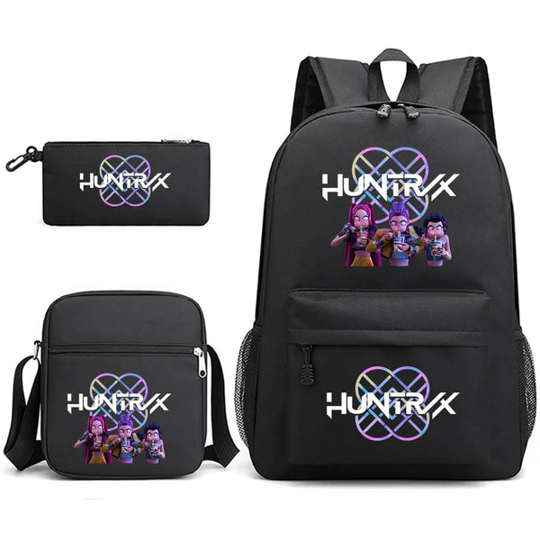 3pcs KPop Demon Hunters Backpacks Set Teenager School Bag Waterproof Travel Viking Backpack