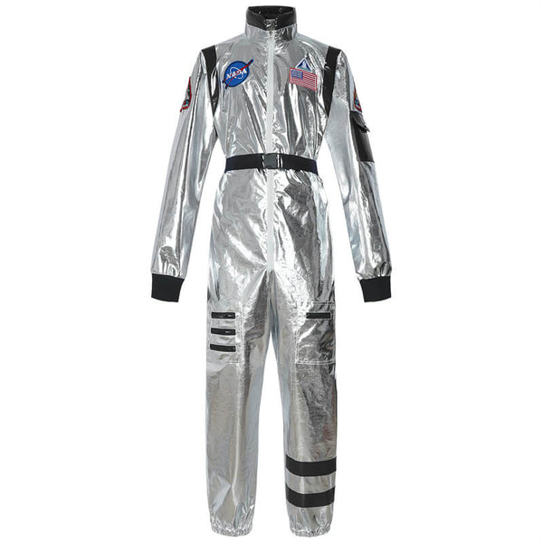Men Astronaut Costume Spaceman Suit Silver Astronaut Suit For Halloween Outfit