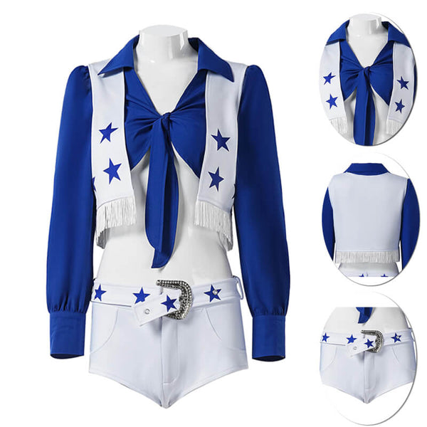 Adult Dallas Cowboys Cheerleaders Costume Women Blue America's Sweethearts Halloween Outfit