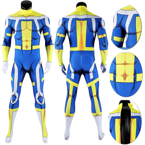 Invincible 3 The Immortal Cosplay Blue Jumpsuit Halloween Outfit Men
