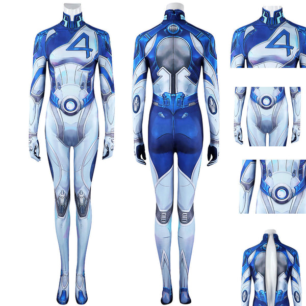 Invisible Woman Costume Fantastic Four Susan Storm Suit Women Halloween Outfit
