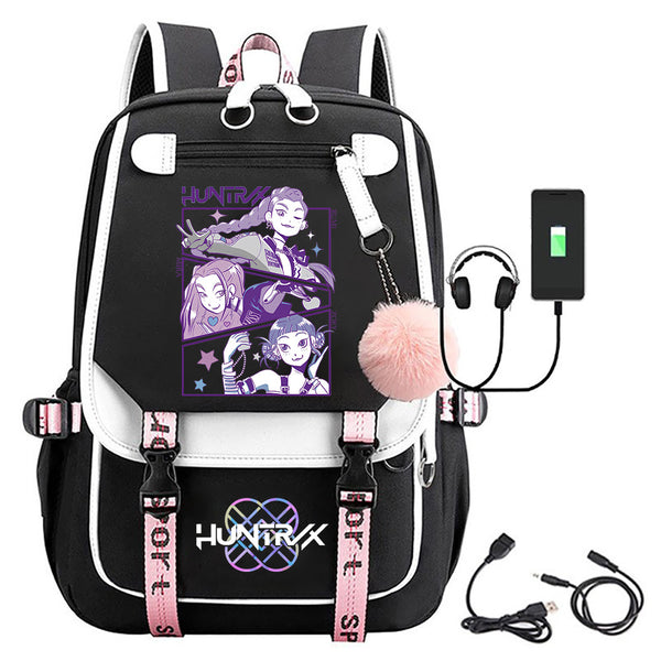Kpop Demon Hunters Backpack Large Capacity Lightweight Travel Backpack College Style School Bag