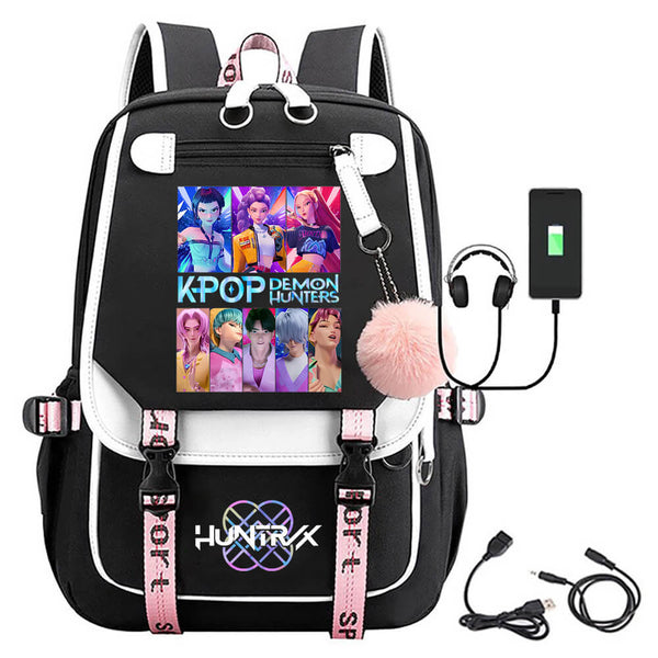 Kpop Demon Hunters Backpack Teenager School Shoulder Bag Travel Backpack Unisex