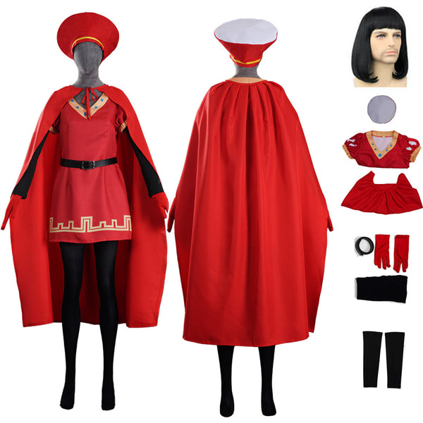 Foyacos Lord Farquaad Costume Women Lord Farquaad Wig Female Halloween King Cosplay Suit