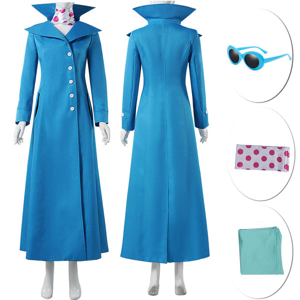 Foyacos Lucy Wilde Trench Coat Halloween Party Outfit Glasses Scarf Dress Cosplay Suit Women