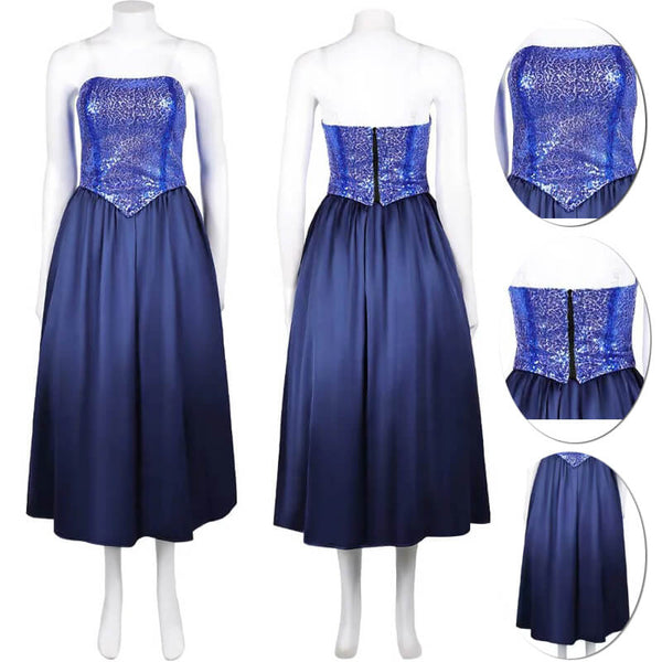 Adult Melissa Mckendrick Costume Women Fear Street:The Prom Queen Cosplay Blue Dress