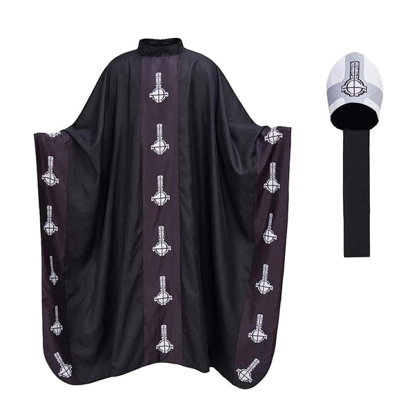 Ghost Papa Emeritus Costume Ghost Papa Robe Black Halloween Outfit with Hat