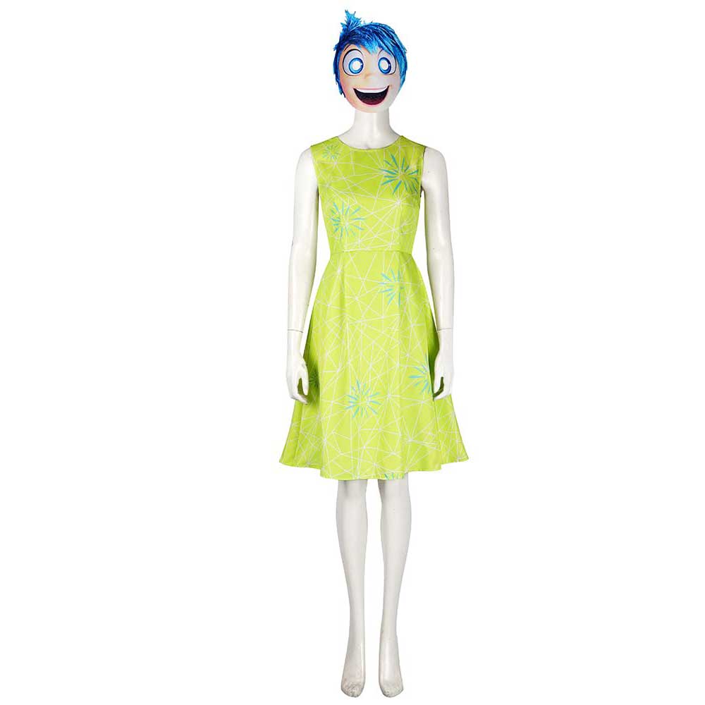 Foyacos Joy Costume Adults Women Cartoon Emotional Joy Dress with Mask