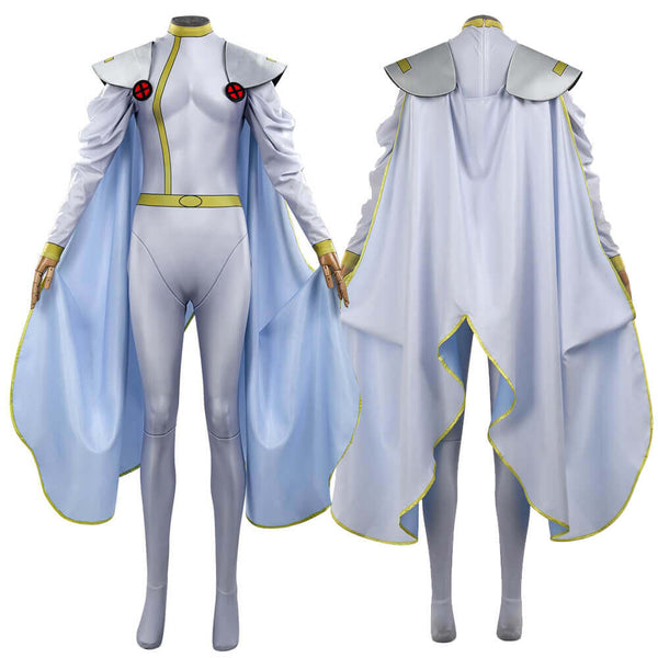 Foyacos White Storm Costume Adult Storm Superhero Costume Halloween Suit