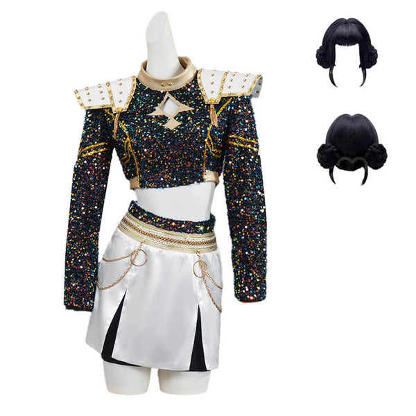 Kids Zoey Golden Kpop Demon Hunters Cosplay Kpop Zoey Black Dance Outfit Halloween Costume Girls